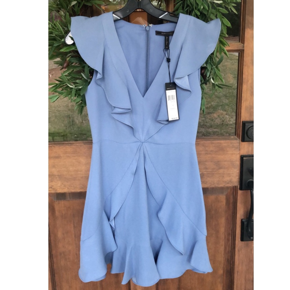 BCBG Tyrah Mini Dress in Dusty Blue